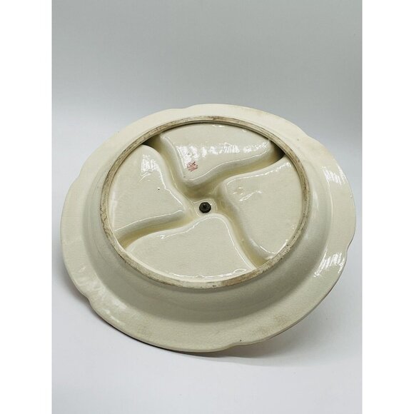 Vtg Floral Large Tidbit Dessert Serving Floral Tray Made in Japan MCM - Picture 4 of 5